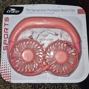 Crane Rechargeable Portable Neck Fan - Coral Pink